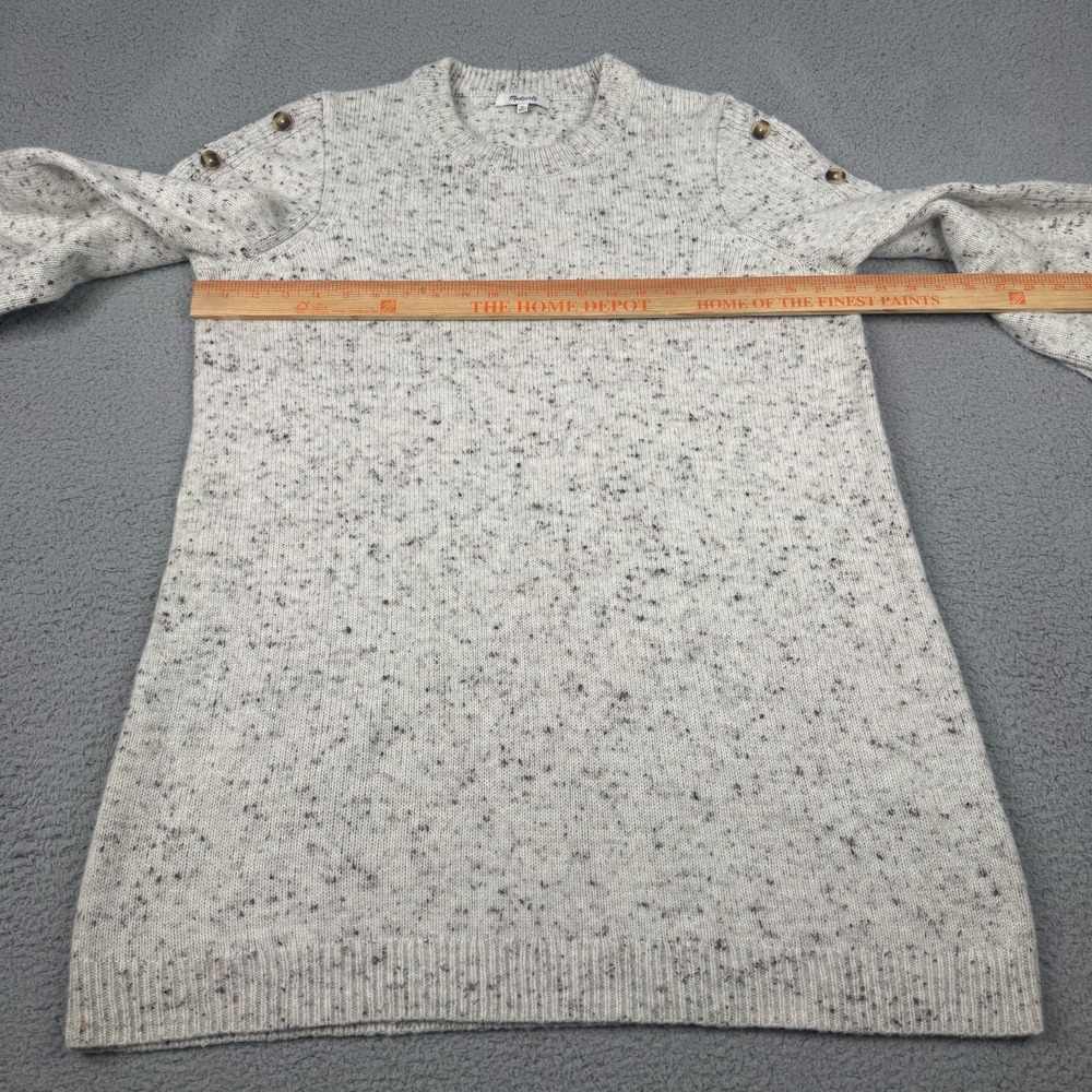 Madewell Donegal Button Sleeve Sweater Dress Womens XL Snow Wool Blend J9305 - Picture 8 of 9